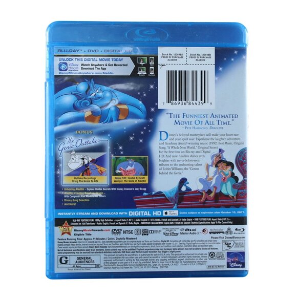 DVDs The Lego Movie 2014 and Aladdin 2015 Blu-ray/DVD 2 Discs Each GUARANTEED - Picture 5 of 7